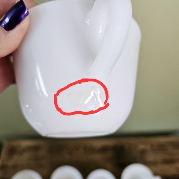 Vintage 1970s PYREX Opal Tea Cup Coffee Mug - set of 8 - Picture 7 of 9